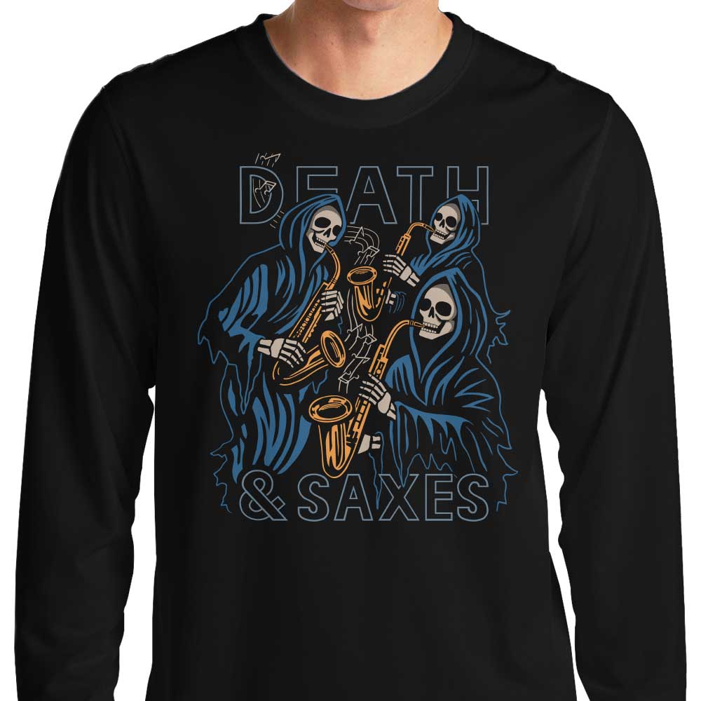 Death and Saxes - Adult & Kids T-Shirts, Sweatshirts & Hoodies apparel design preview 1