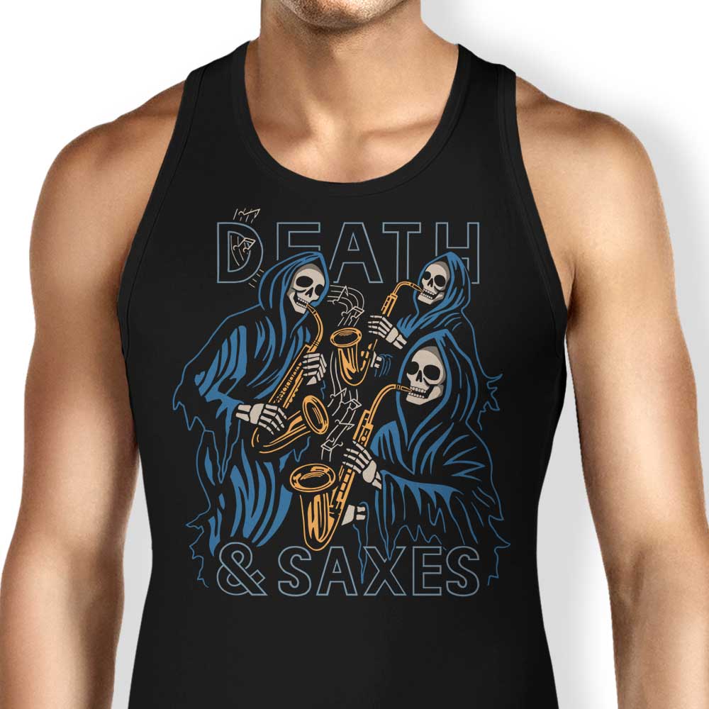 Death and Saxes Tank Top - Adult & Kids T-Shirts, Sweatshirts & Hoodies apparel design preview 1
