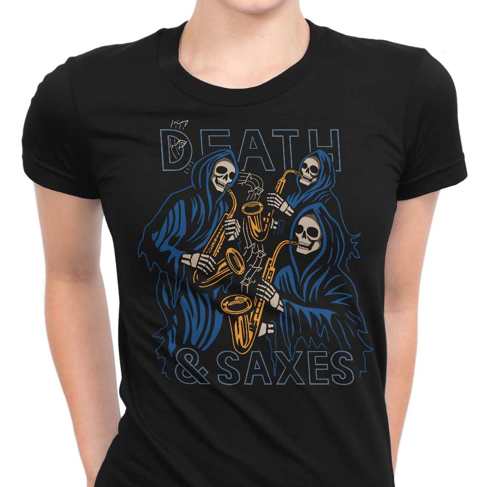 Death and Saxes Women's Apparel - Adult & Kids T-Shirts, Sweatshirts & Hoodies apparel design preview 1