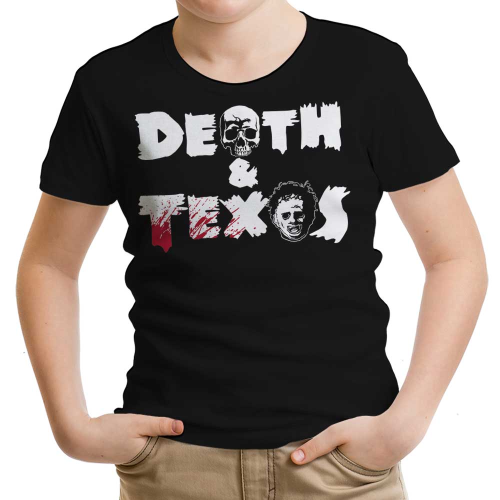 Death and Texas Youth Apparel - Adult & Kids T-Shirts, Sweatshirts & Hoodies apparel design preview 1
