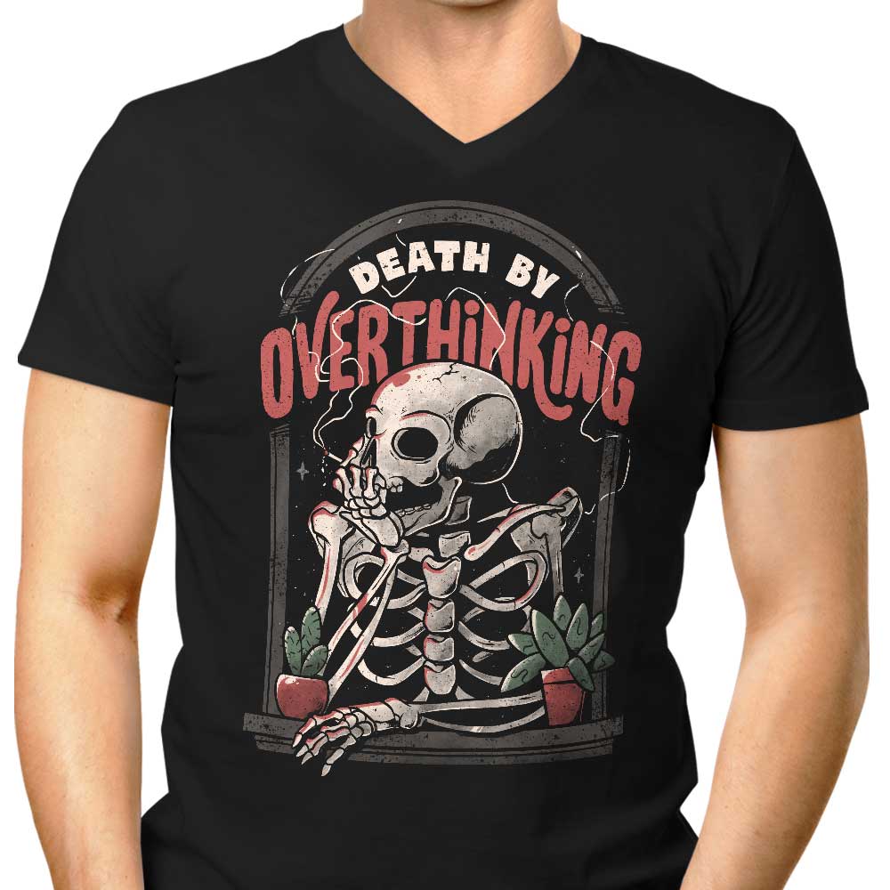 Death by Overthinking Men's V-Neck - Adult & Kids T-Shirts, Sweatshirts & Hoodies apparel design preview 1