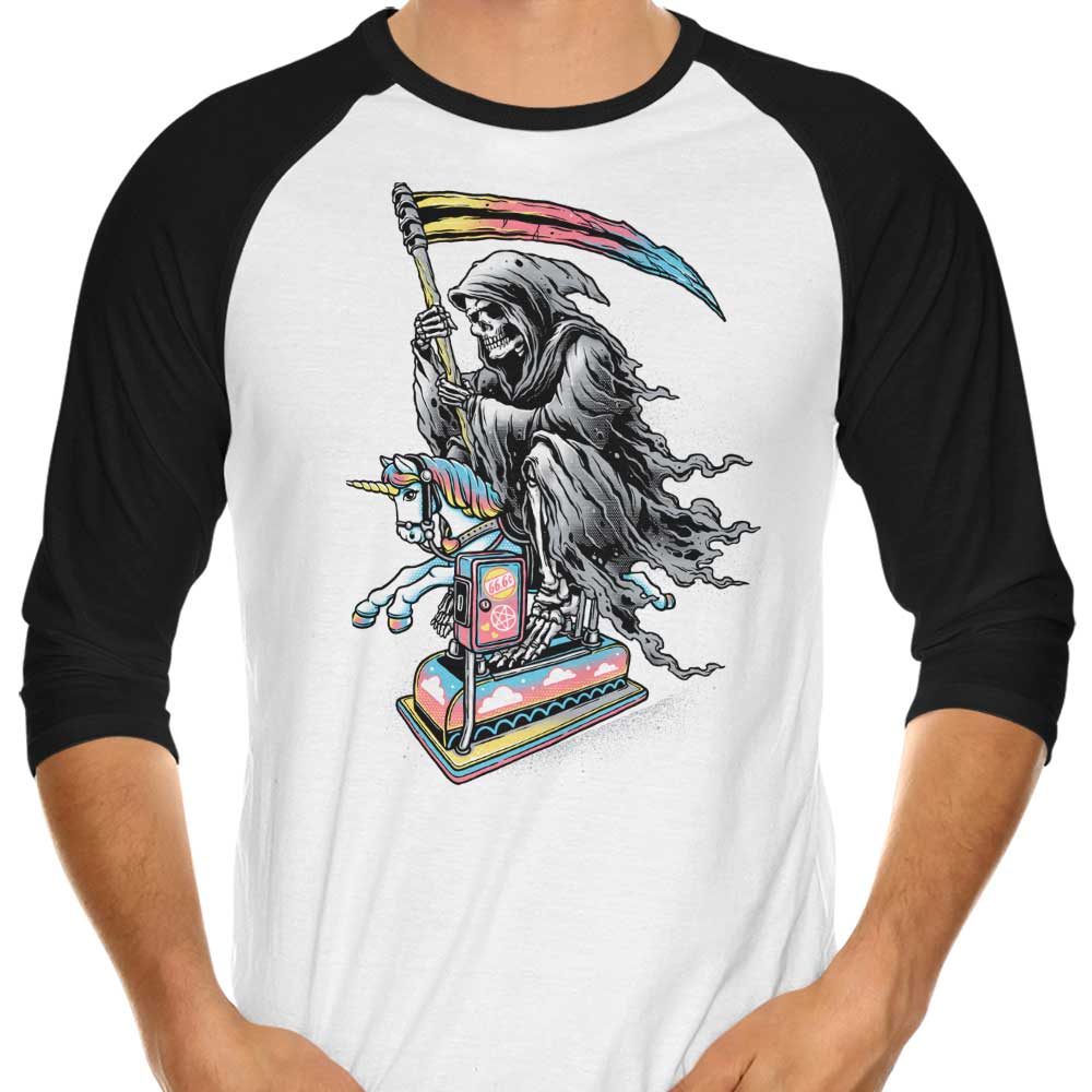 Death Enjoying Life 3/4 Sleeve Raglan - Adult & Kids T-Shirts, Sweatshirts & Hoodies apparel design preview 1