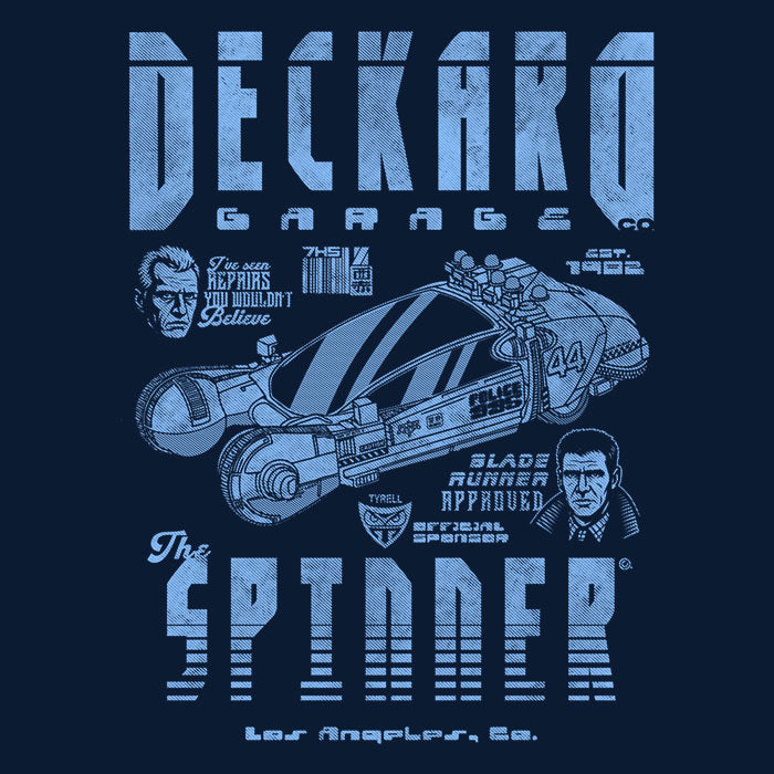 Deckard Garage - Adult & Kids T-Shirts, Sweatshirts & Hoodies apparel design preview 2