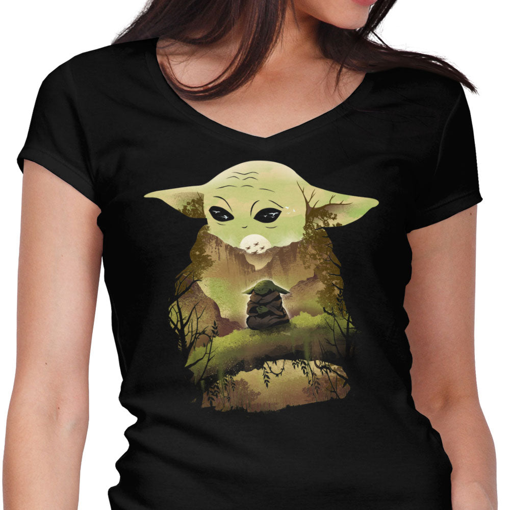 Deep in Thought Women's V-Neck - Adult & Kids T-Shirts, Sweatshirts & Hoodies apparel design preview 1