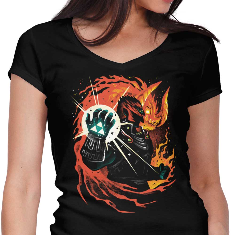 Demon King Women's V-Neck - Adult & Kids T-Shirts, Sweatshirts & Hoodies apparel design preview 1