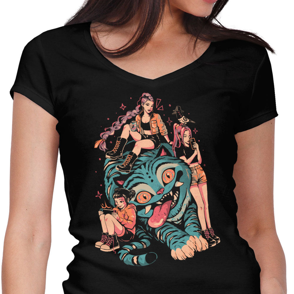 Demon Pillow Women's V-Neck - Adult & Kids T-Shirts, Sweatshirts & Hoodies apparel design preview 1