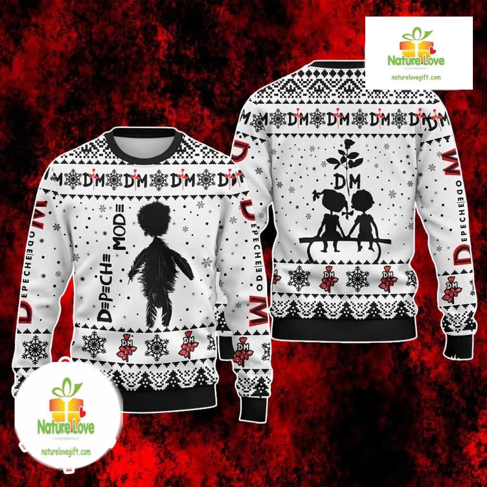 Depeche Mode Ugly Christmas Sweater Black White Holiday Knit product image