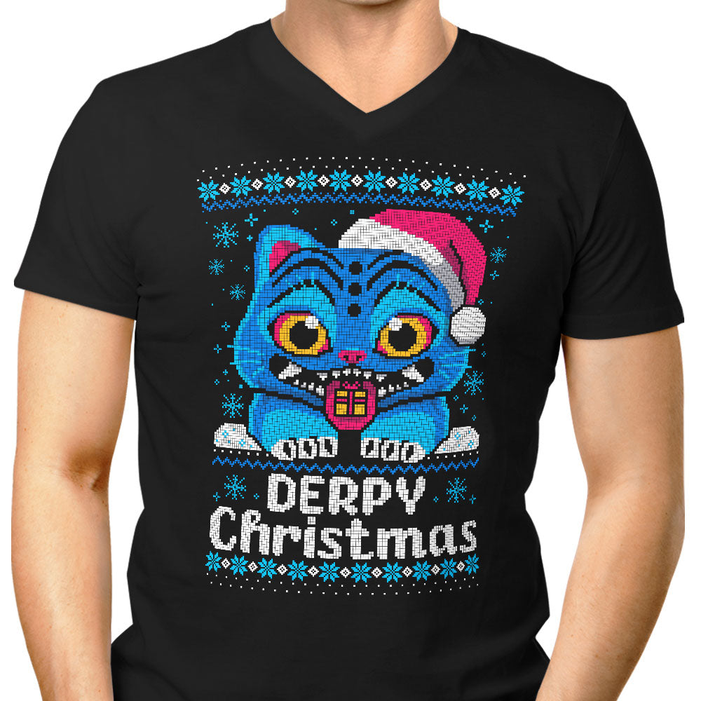 Derpy Christmas Sweater Men's V-Neck - Adult & Kids T-Shirts, Sweatshirts & Hoodies apparel design preview 1