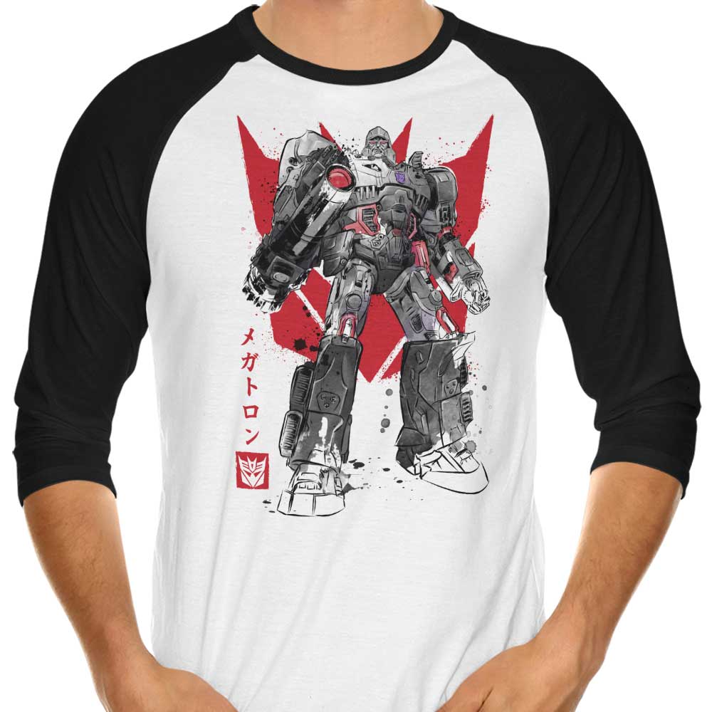 Destruction Sumi-e 3/4 Sleeve Raglan - Adult & Kids T-Shirts, Sweatshirts & Hoodies apparel design preview 1