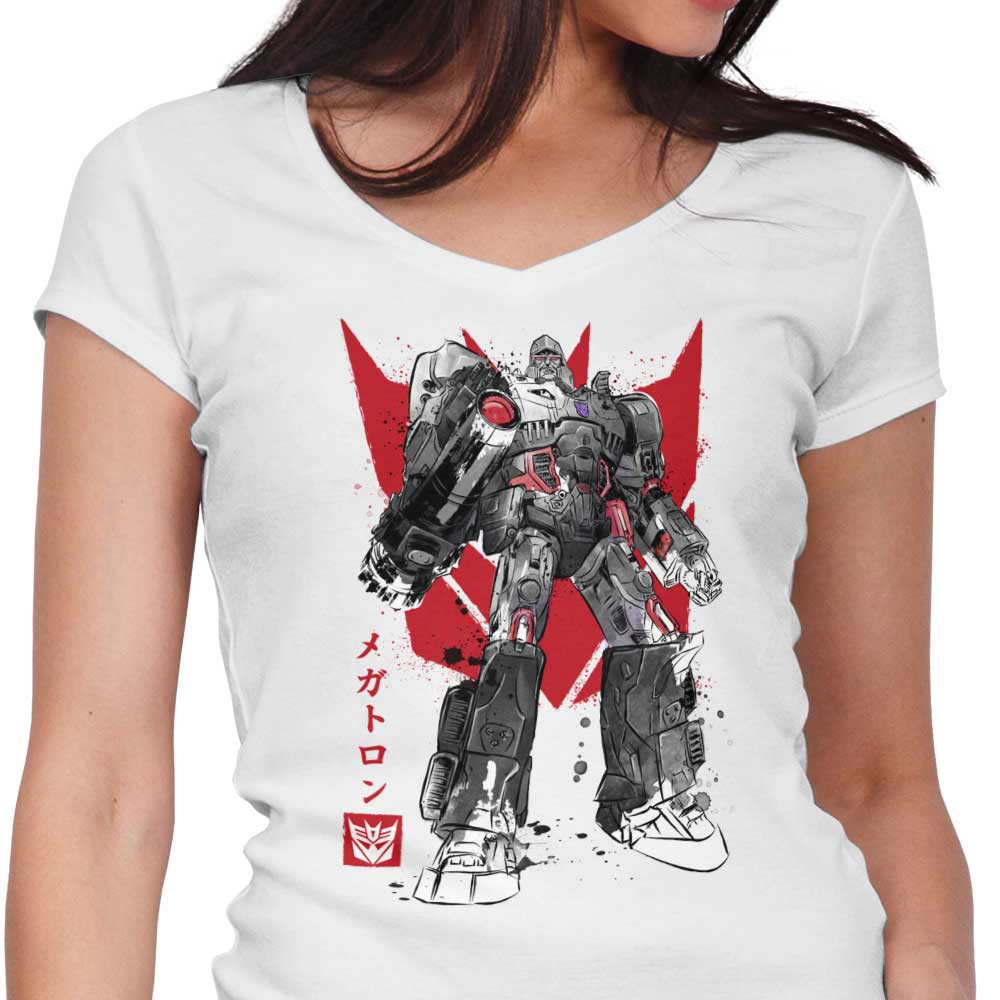 Destruction Sumi-e Women's V-Neck - Adult & Kids T-Shirts, Sweatshirts & Hoodies apparel design preview 1