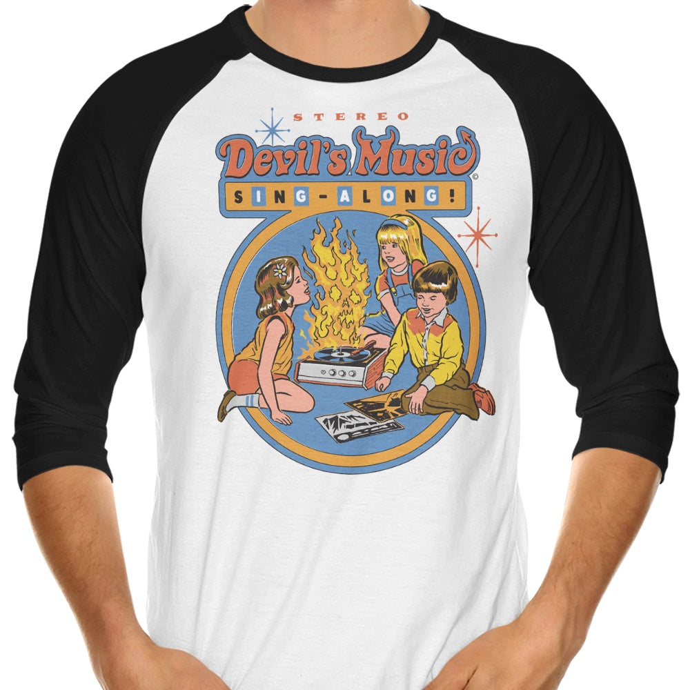 Devil's Music Sing-Along 3/4 Sleeve Raglan - Adult & Kids T-Shirts, Sweatshirts & Hoodies apparel design preview 1