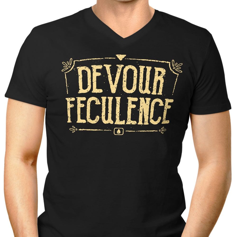 Devour Feculence Men's V-Neck - Adult & Kids T-Shirts, Sweatshirts & Hoodies apparel design preview 1