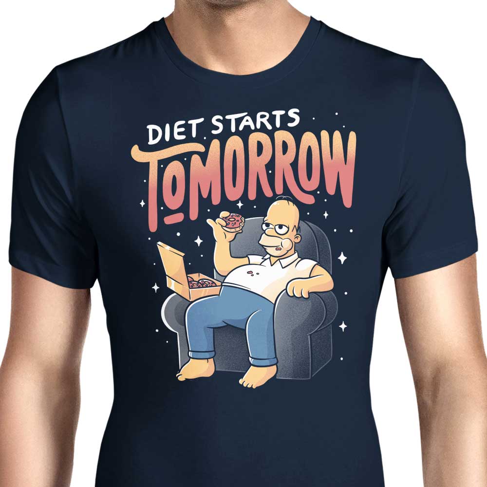 Diet Starts Tomorrow Men's Apparel - Adult & Kids T-Shirts, Sweatshirts & Hoodies apparel design preview 1