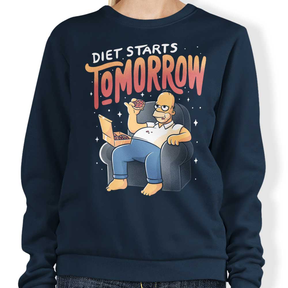 Diet Starts Tomorrow - Adult & Kids T-Shirts, Sweatshirts & Hoodies apparel design preview 1
