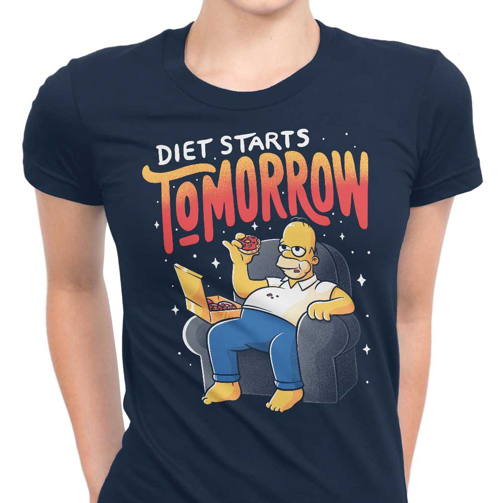 Diet Starts Tomorrow Women's Apparel - Adult & Kids T-Shirts, Sweatshirts & Hoodies apparel design preview 1