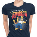 Diet Starts Tomorrow Women's Apparel - Adult & Kids T-Shirts, Sweatshirts & Hoodies apparel design preview 1