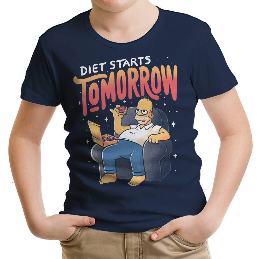 Diet Starts Tomorrow Youth Apparel - Adult & Kids T-Shirts, Sweatshirts & Hoodies apparel design preview 1