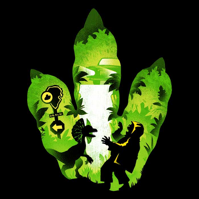 Dilophosaurus Footprint Youth Apparel - Adult & Kids T-Shirts, Sweatshirts & Hoodies apparel design preview 2