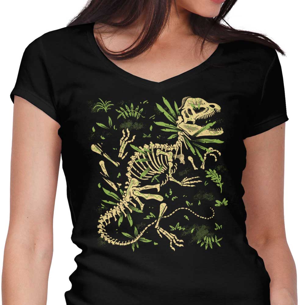Dilophosaurus Fossils Women's V-Neck - Adult & Kids T-Shirts, Sweatshirts & Hoodies apparel design preview 1