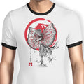 Dilophosaurus Sumi-e Ringer - Adult & Kids T-Shirts, Sweatshirts & Hoodies apparel design preview 1