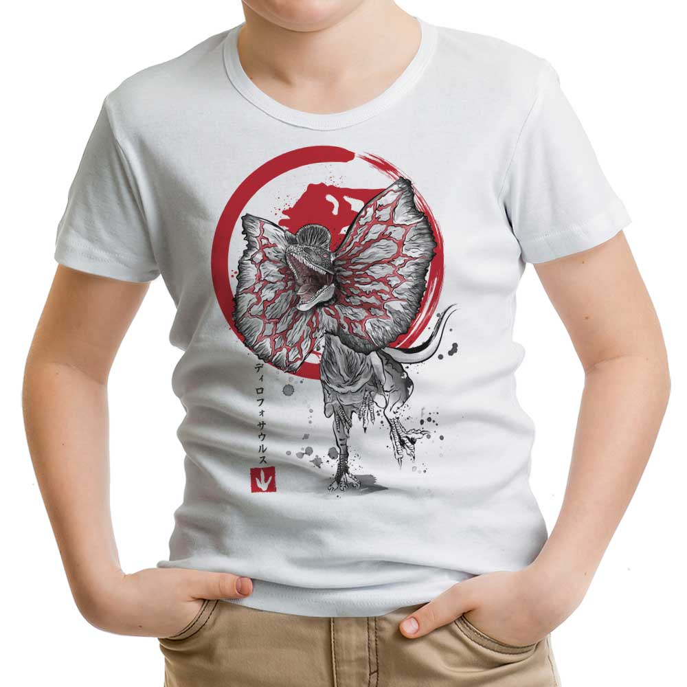 Dilophosaurus Sumi-e Youth Apparel - Adult & Kids T-Shirts, Sweatshirts & Hoodies apparel design preview 1