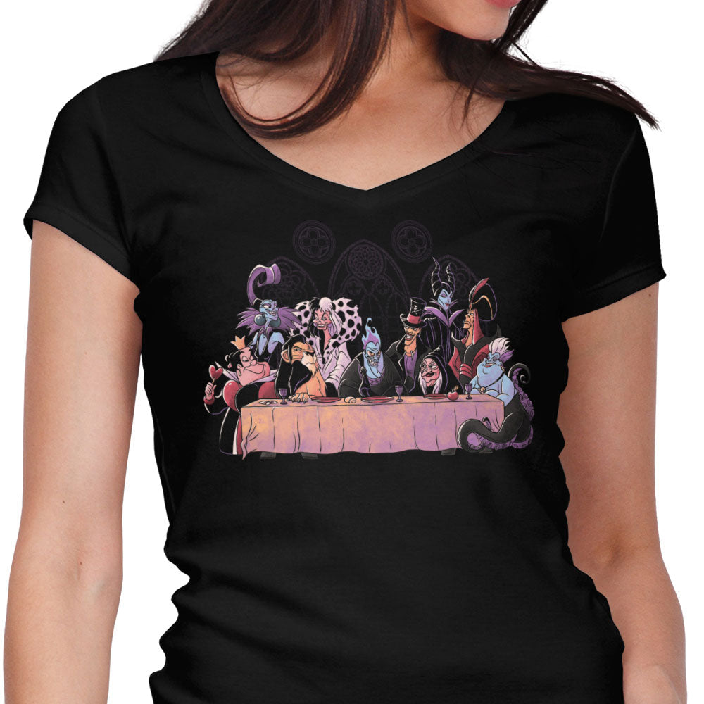 Dinner of Villains Women's V-Neck - Adult & Kids T-Shirts, Sweatshirts & Hoodies apparel design preview 1