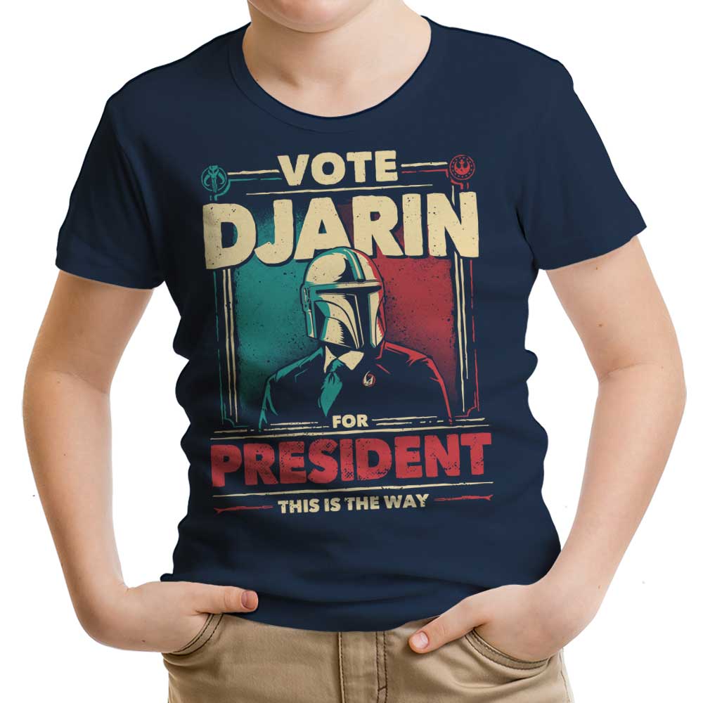 Djarin for President Youth Apparel - Adult & Kids T-Shirts, Sweatshirts & Hoodies apparel design preview 1