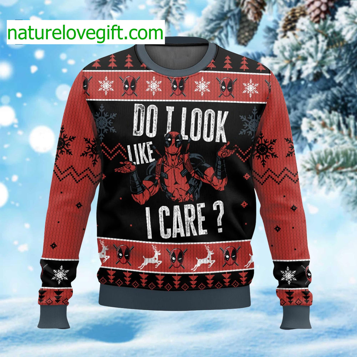Do I Look Like I Care Ugly Christmas Sweater product image