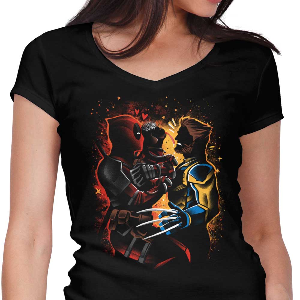 Dogpool Love Women's V-Neck - Adult & Kids T-Shirts, Sweatshirts & Hoodies apparel design preview 1