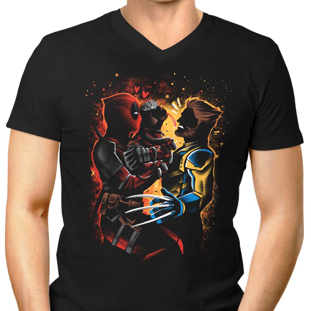 Dogpool Love Men's V-Neck - Adult & Kids T-Shirts, Sweatshirts & Hoodies apparel design preview 1