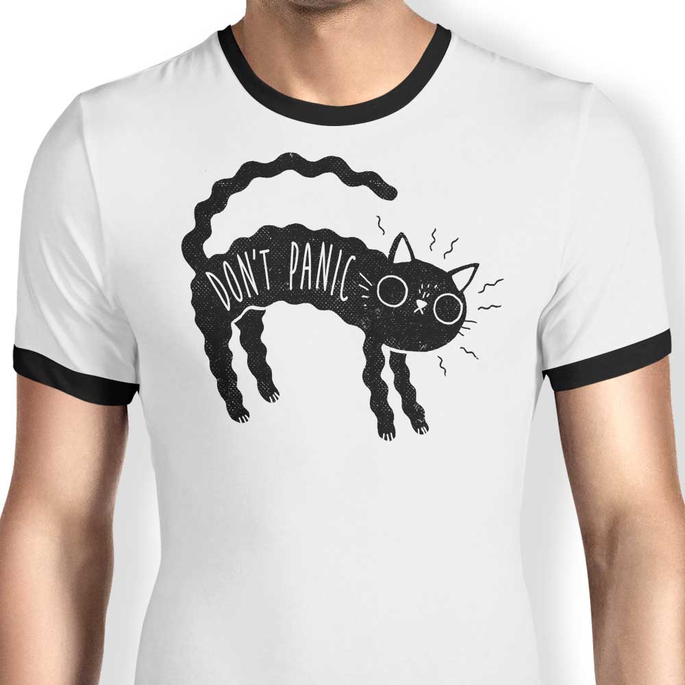 Don't Panic Ringer - Adult & Kids T-Shirts, Sweatshirts & Hoodies apparel design preview 1