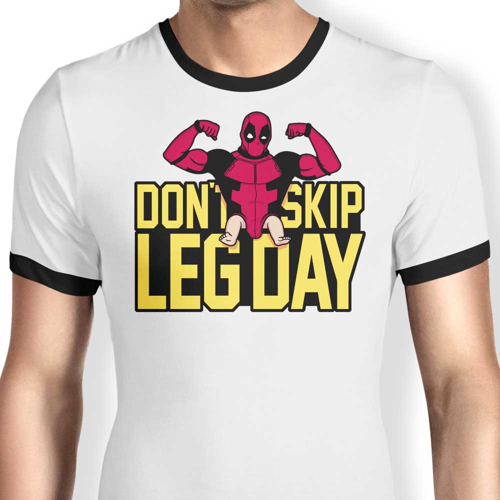 Don't Skip Leg Day Ringer - Adult & Kids T-Shirts, Sweatshirts & Hoodies apparel design preview 1