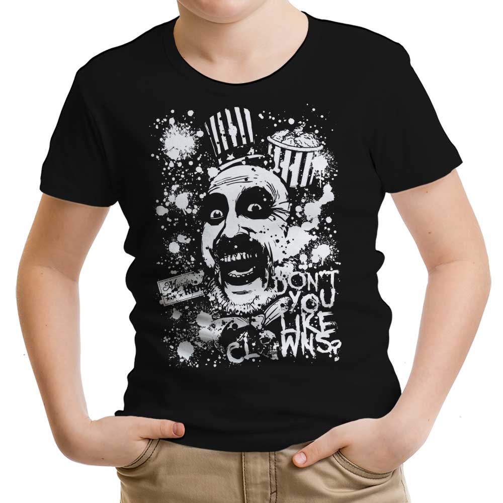 Don't You Like Clowns Youth Apparel - Adult & Kids T-Shirts, Sweatshirts & Hoodies apparel design preview 1