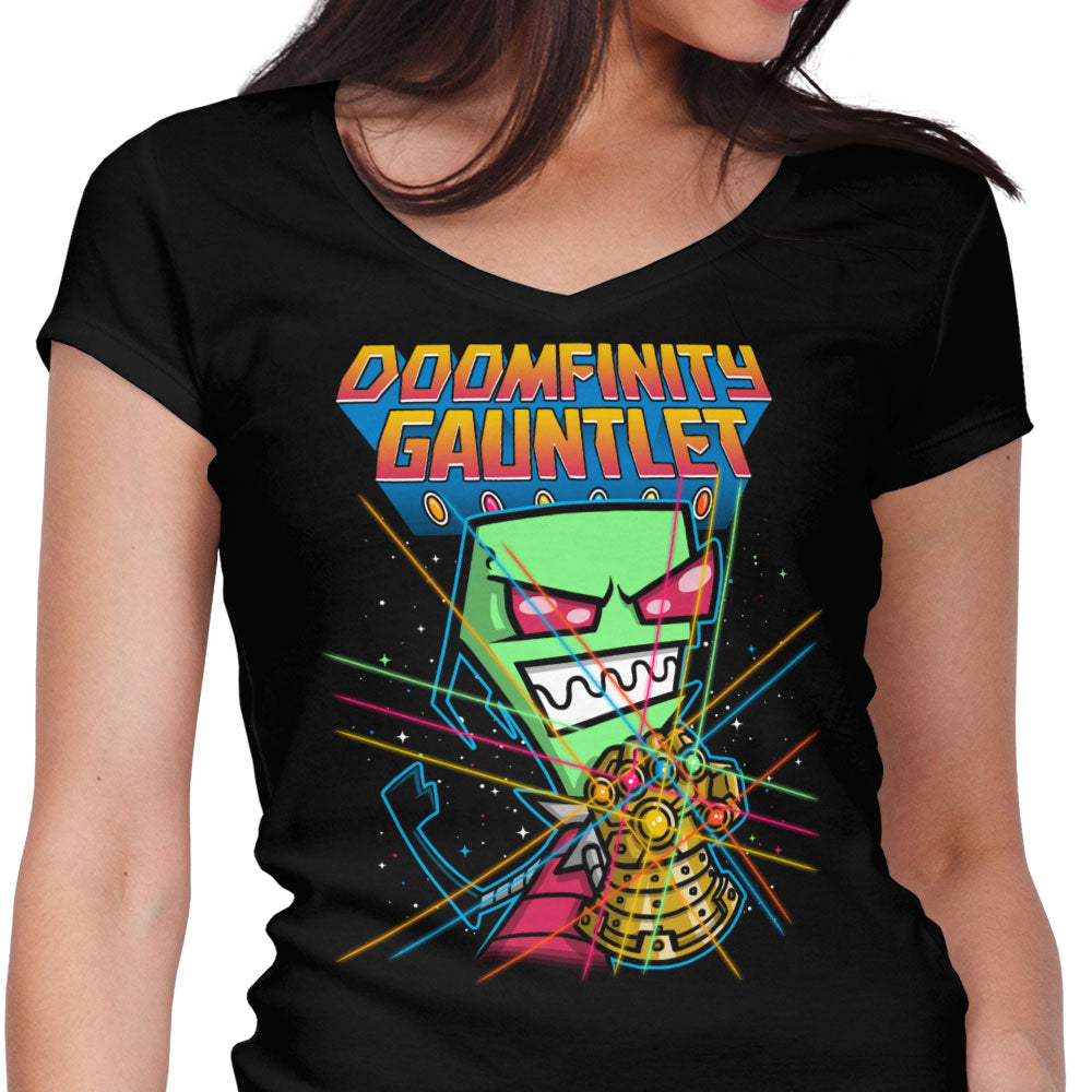 Doomfinity Gauntlet Women's V-Neck - Adult & Kids T-Shirts, Sweatshirts & Hoodies apparel design preview 1