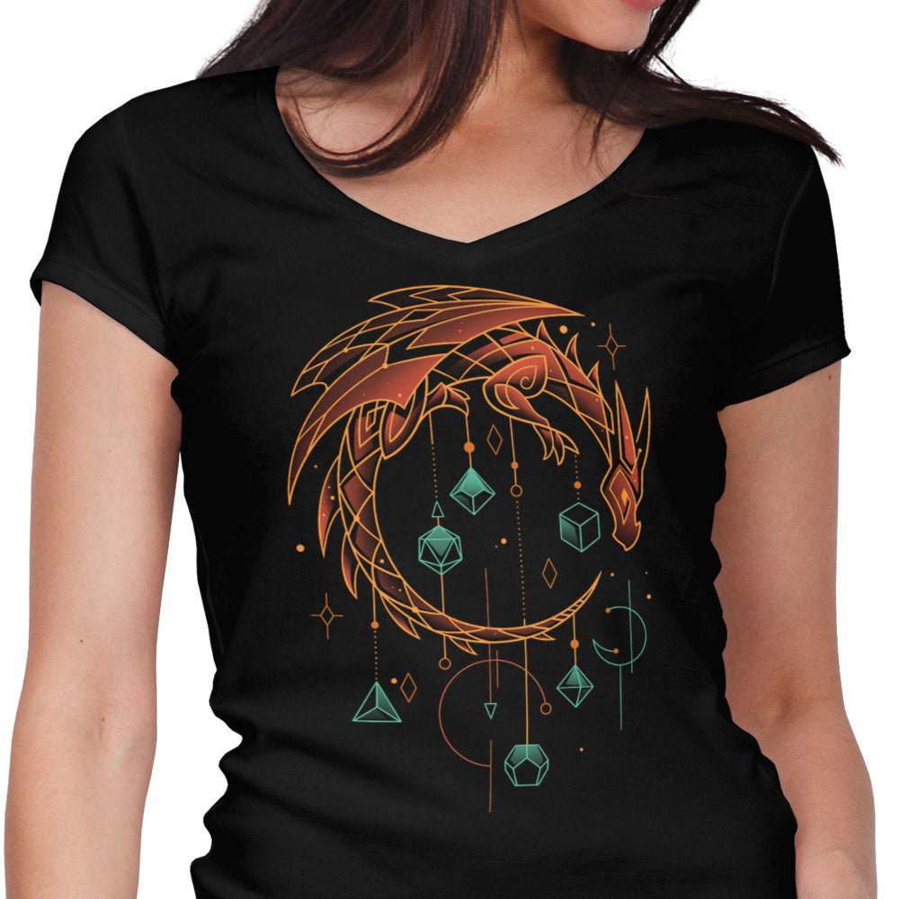 Draconic Dice Keeper Women's V-Neck - Adult & Kids T-Shirts, Sweatshirts & Hoodies apparel design preview 1