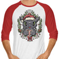 Dragon Christmas 3/4 Sleeve Raglan - Adult & Kids T-Shirts, Sweatshirts & Hoodies apparel design preview 1