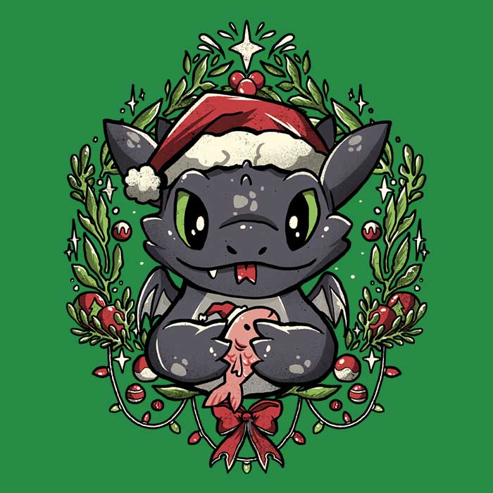 Dragon Christmas Men's Apparel - Adult & Kids T-Shirts, Sweatshirts & Hoodies apparel design preview 2
