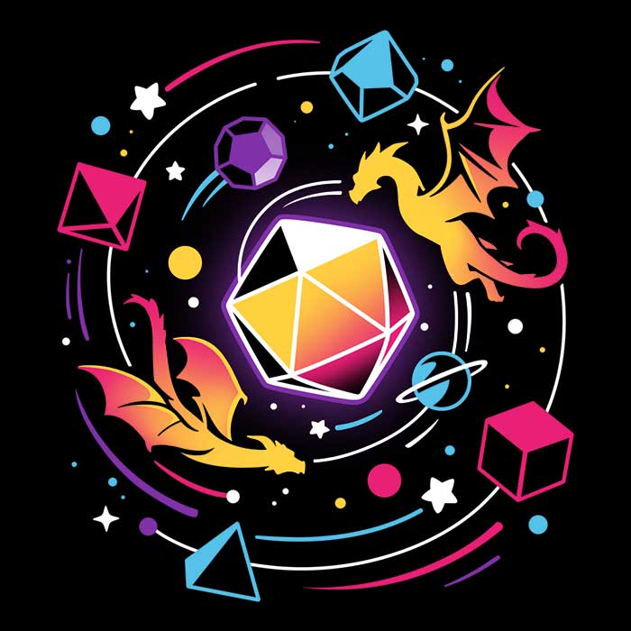 Dragon Dice Solar System Men's V-Neck - Adult & Kids T-Shirts, Sweatshirts & Hoodies apparel design preview 2