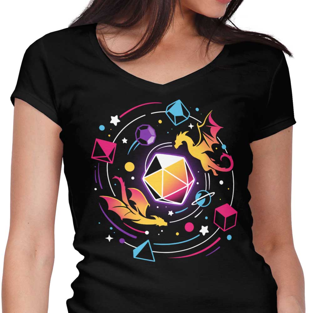 Dragon Dice Solar System Women's V-Neck - Adult & Kids T-Shirts, Sweatshirts & Hoodies apparel design preview 1