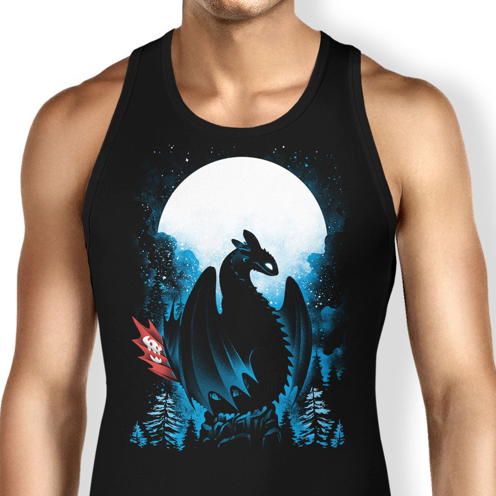 Dragon in the Moonlight Tank Top - Adult & Kids T-Shirts, Sweatshirts & Hoodies apparel design preview 1