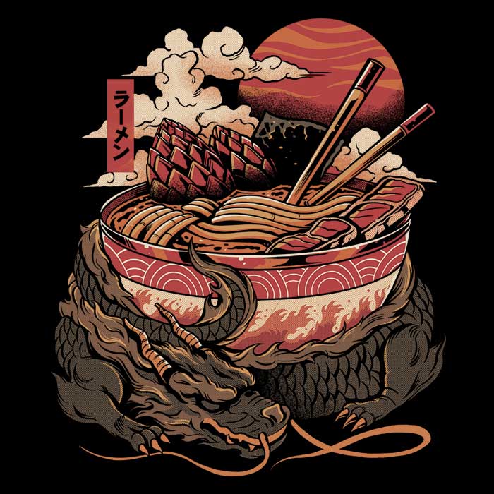 Dragon Ramen Tank Top - Adult & Kids T-Shirts, Sweatshirts & Hoodies apparel design preview 2