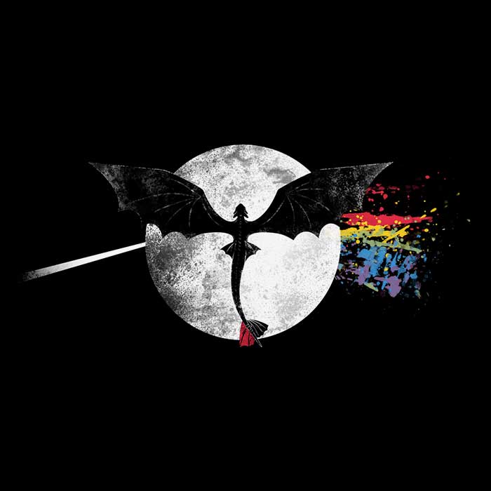 Dragon Side of the Moon Coasters - Adult & Kids T-Shirts, Sweatshirts & Hoodies apparel design preview 1