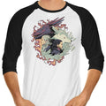 Dragons and Wolves 3/4 Sleeve Raglan - Adult & Kids T-Shirts, Sweatshirts & Hoodies apparel design preview 1