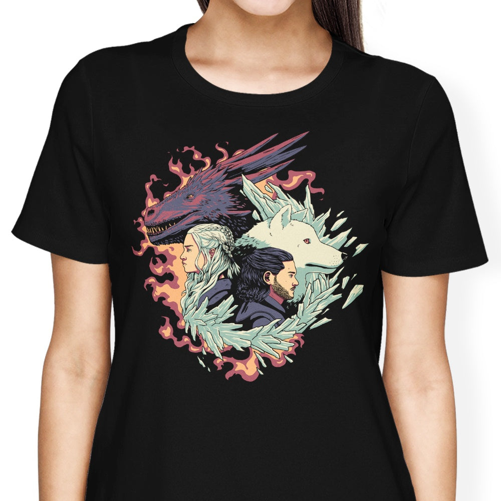 Dragons and Wolves Women's Apparel - Adult & Kids T-Shirts, Sweatshirts & Hoodies apparel design preview 2