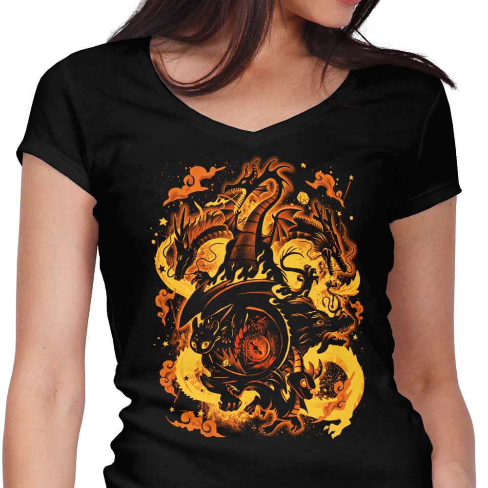 Dragon's Festival Women's V-Neck - Adult & Kids T-Shirts, Sweatshirts & Hoodies apparel design preview 1
