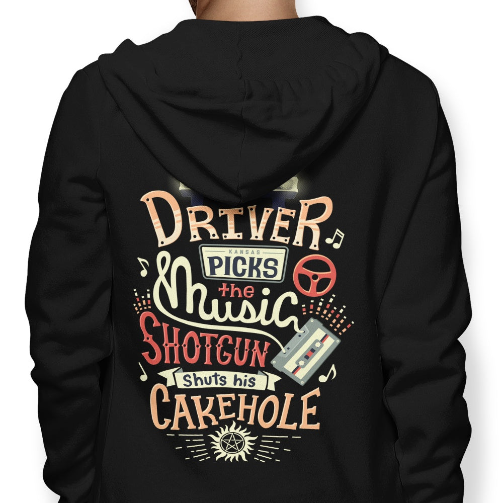 Driver Picks the Music - Adult & Kids T-Shirts, Sweatshirts & Hoodies apparel design preview 1