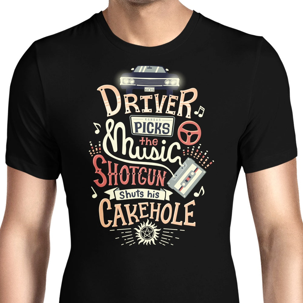 Driver Picks the Music Men's Apparel - Adult & Kids T-Shirts, Sweatshirts & Hoodies apparel design preview 1