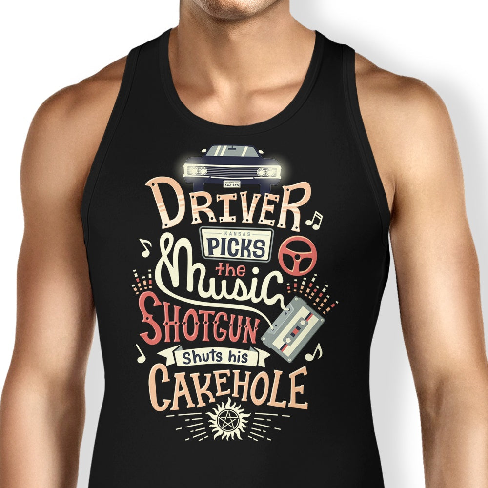 Driver Picks the Music Tank Top - Adult & Kids T-Shirts, Sweatshirts & Hoodies apparel design preview 1