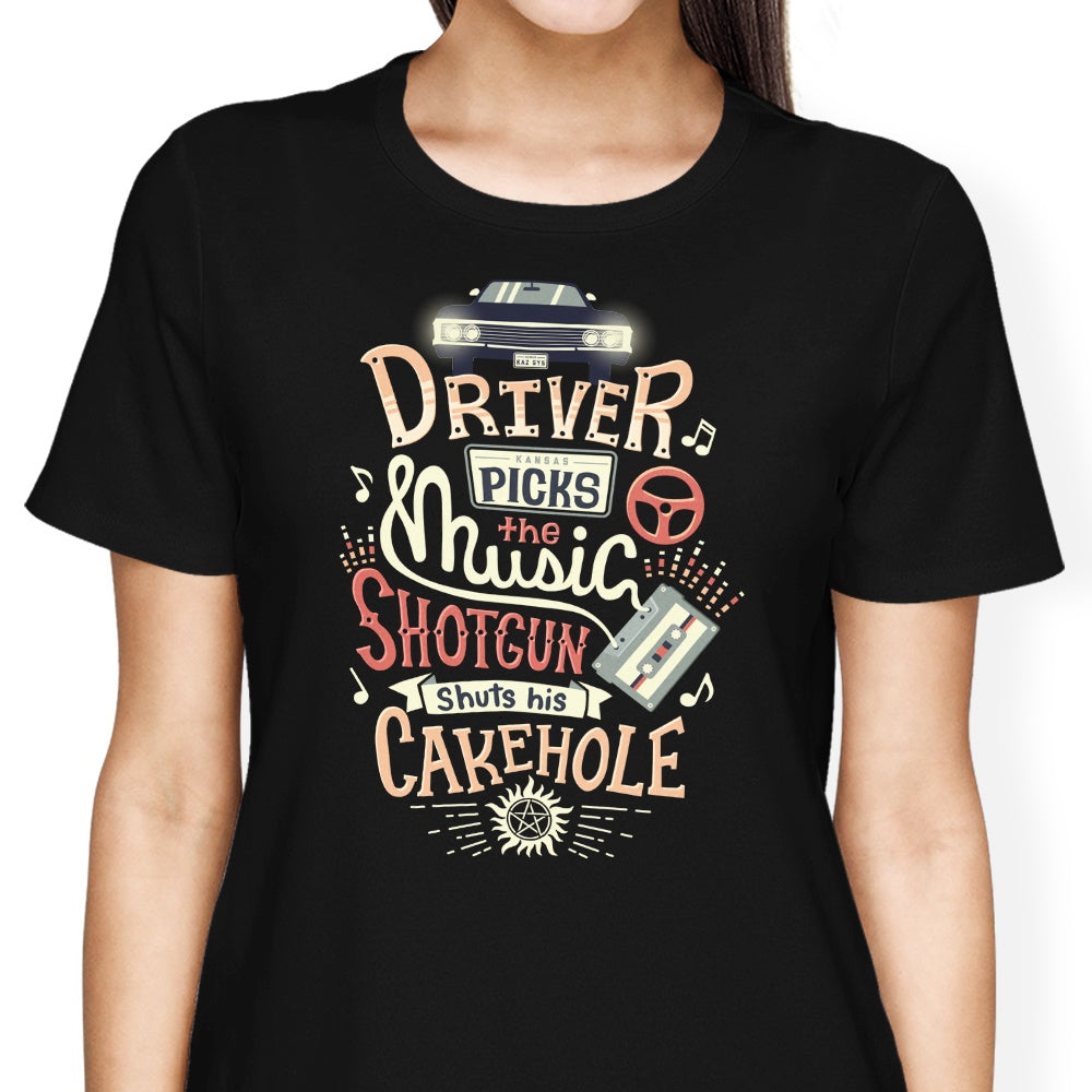 Driver Picks the Music Women's Apparel - Adult & Kids T-Shirts, Sweatshirts & Hoodies apparel design preview 2