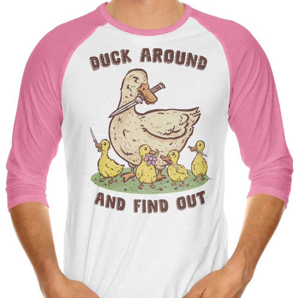 Duck Around 3/4 Sleeve Raglan - Adult & Kids T-Shirts, Sweatshirts & Hoodies apparel design preview 1